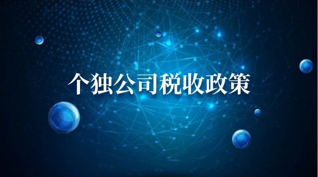 个独公司税收政策