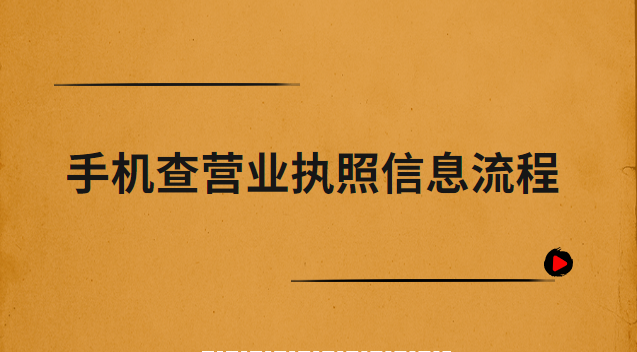 手机查营业执照信息流程