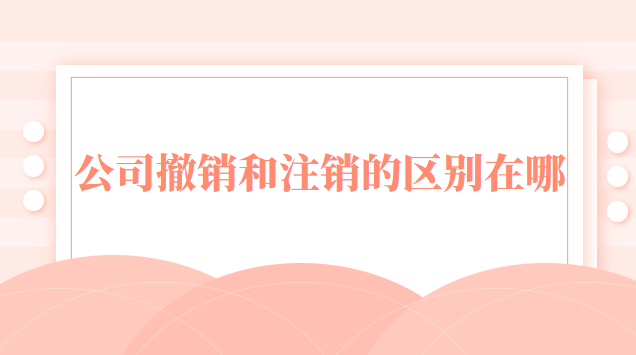 公司撤销和注销的区别在哪