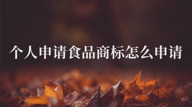 个人怎样申请食品商标注册(申请一个食品商标怎么申请)