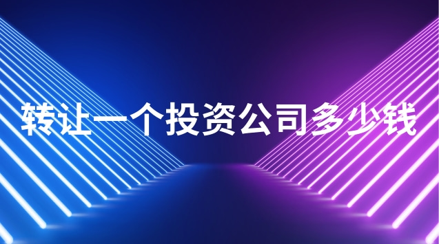 转让一个投资公司多少钱