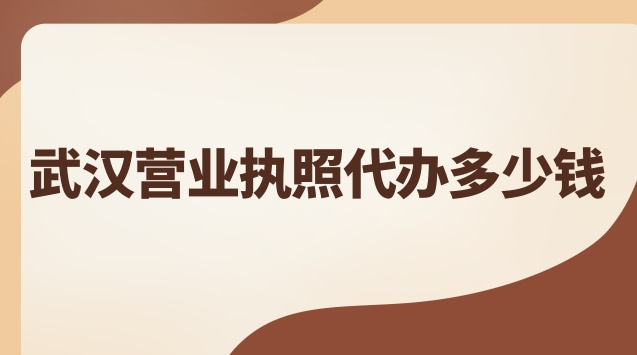 武汉营业执照代办多少钱