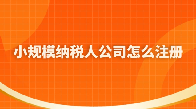 小规模纳税人公司怎么注册