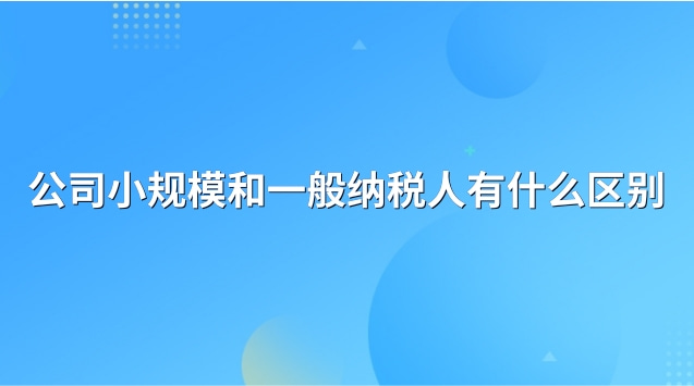 公司小规模和一般纳税人有什么区别