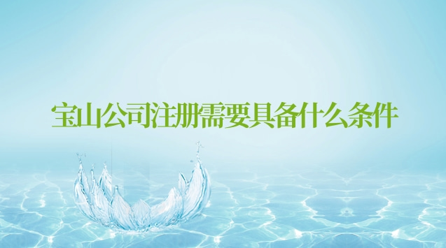 宝山公司注册需要具备什么条件
